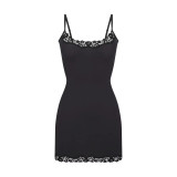 -style new summer camisole dress, sexy tight-fitting bodycon lace mini dress