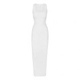 NEW VINTAGE Long New Vintage Slit U-Neck Tank Dress