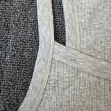 -style U-neck ribbed tank top, European and American slim-fit solid color inner and outer wear sports crop top
