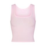 U-neck ribbed camisole European and American slim-fit solid color inner layer outerwear sports crop top