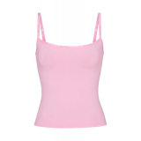 -style stretch cotton camisole with letter logo print, suitable for layering