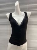 [New Hot Item] 's new layered lace wide-brimmed tank top long dress, faux two-piece - no returns or exchanges