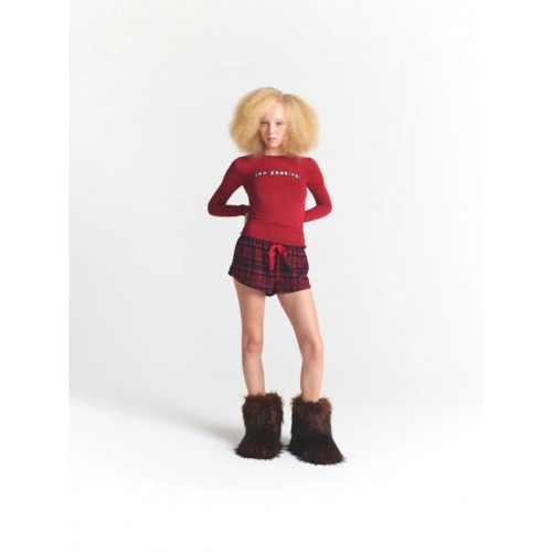 Christmas limited edition new versatile casual plaid shorts set, suitable for both inner and outer wear