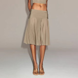 New  MILKY SHEER MIDI IRT high-waisted pleated women's irt over-the-knee midi irt
