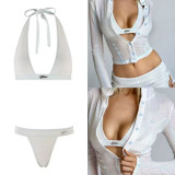 Semi-sheer lace mesh V-neck short camisole top with shorts, ruched tie straps, and drawstring set