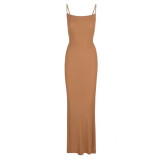 same style sexy ribbed camisole dress for women, backless, slimming, bodycon long dress