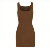 *s*k*  bodycon pink ribbed slip dress sleeveless U-neck tank dress mint green