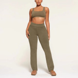 OUTDOOR Foldover Leggings High-Waisted Casual Pants Slimming and Versatile