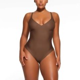 -style shapewear, sexy body-shaping one-piece with tummy control, seamless shapewear with waist cinching and straps