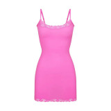 -style new summer camisole dress, sexy tight-fitting bodycon lace mini dress