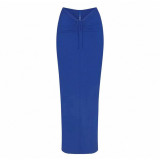 -style European and American pleated design women's high-waisted slimming mid-length pencil irt