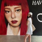 An attack of love for you   Rosie Park Chae-young's same style hollowed-out dress, tank top, and pants