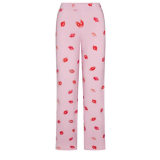 Valentine's Day limited edition -style SLEEP lip print loungewear set with long-sleeve top, long pants, and camisole shorts