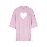 26 New Valentine's Day Limited Edition Heart-Shaped Hollow Short-Sleeve T-Shirt and Straight-Leg Shorts Casual Versatile Set