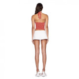 Yu Shuxin's same style niche design spicy girl heart-shaped polka dot halter neck tank top/short skirt