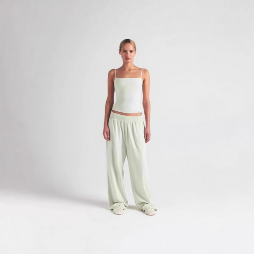 25 new product  COTTON JERSEY WIDE LEG PANT cotton straight-leg casual wide-leg pants