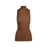 New Knitted Sleeveless High-Neck Tank Top and Bodycon Skirt Set for Women