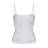 Christmas limited edition snowflake pattern casual camisole and versatile wide-leg pants set