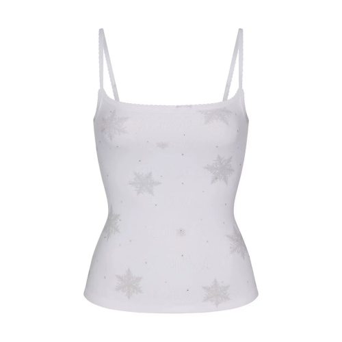 Christmas limited edition snowflake pattern casual camisole and versatile wide-leg pants set