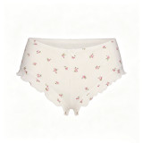 -style European and American sexy LOGO POINTELLE Valentine's Day floral hollow-out cotton set