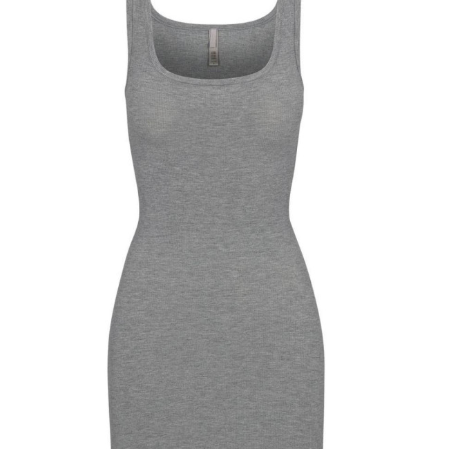 *s*k*  bodycon pink ribbed slip dress sleeveless U-neck tank dress mint green
