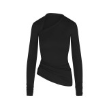 CLOUD ASYMMETRIC LONG SLEEVE TOP asymmetric long sleeve set