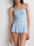 Super cute   S LOUNGE soft ribbed cuffs lace short-sleeve T-shirt with camisole and shorts