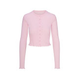 -style European and American sexy LOGO POINTELLE Valentine's Day floral hollow-out cotton set