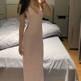 Sexy hot girl unique plant paisley pattern mesh breathable butterfly shadow suspender long dress