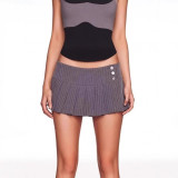 European and American sexy high-waisted slimming fashionable versatile pleated skirt