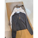 -style French Terry Zip Hoodie, short length