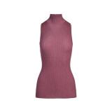 New Knitted Sleeveless High-Neck Tank Top and Bodycon Skirt Set for Women