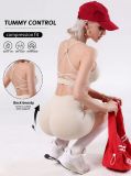 dfyne women's sports yoga set with cross-strap bra, tummy control and butt-lifting shorts, summer fitness workout set