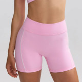New European and American cross-border nude-feel yoga wear for women, sports bra and underwear set, tight-fitting outdoor fitness shorts for spring and summer