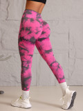New cross-border hot-selling seamless tie-dye yoga pants, high-waisted peach-butt tights, high-elastic fitness long pants