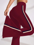 New cross-border casual flared yoga pants, high-waisted, stretchy, Pilates sports pants, tummy control, leg-lengthening, quick-dry bell-bottom pants