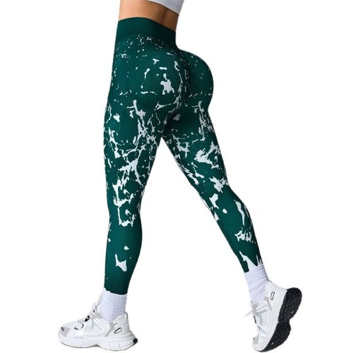 Digital Print Yoga Pants for Women, Seamless Running Fitness Tight Butt-Lifting Leggings, Outdoor High-Waisted Sports Trousers