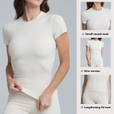 Cross-border spring and summer yoga wear, short-sleeved fitness sports top, outerwear, outdoor running quick-dry shirt for women