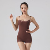 New European and American cross-border sexy and hot lace camisole bodysuit with adjustable straps, skin-friendly and breathable