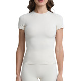 Cross-border spring and summer yoga wear, short-sleeved fitness sports top, outerwear, outdoor running quick-dry shirt for women