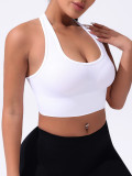 One-piece tight-fitting sports tank top for women, racerback, quick-dry, for running, fitness, U-neck, yoga, solid color, small tank top