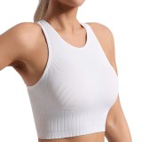 AL High-Strength Fixed One-Piece Cup Sports Bra for Women, Shockproof, Push-Up, Racerback, Quick-Dry, Running and Yoga Bra