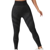Seamless AB yarn yoga pants, butt-lifting, high-waisted, running fitness sports pants, tight-fitting cycling striped leggings