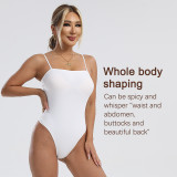 European and American cross-border sexy SK bodysuit with adjustable waist control straps, tight-fitting body-shaping triangle crotch shapewear for women