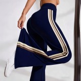 New cross-border casual flared yoga pants, high-waisted, stretchy, Pilates sports pants, tummy control, leg-lengthening, quick-dry bell-bottom pants
