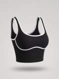 European and American style color-blocking sports vest for women, no underwire, beautiful back yoga vest top, slim-fit running and fitness vest