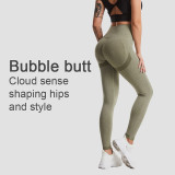 European and American cross-border tight-fitting nine-point sports fitness pants, high-waisted butt-lifting seamless yoga pants, peach-butt yoga pants for outdoor wear