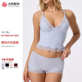 Cross-border sexy lace triangle strap boxer briefs women's lace bra and beautiful back lace lingerie set for women