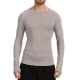 Cross-border seamless ski long-sleeve thermal training base layer top for men, sports fitness ski quick-dry clothing
