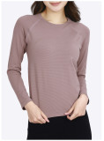 Autumn and winter women's long-sleeve sports yoga top with chest pads, breathable, moisture-wicking, slimming, suitable for running and fitness